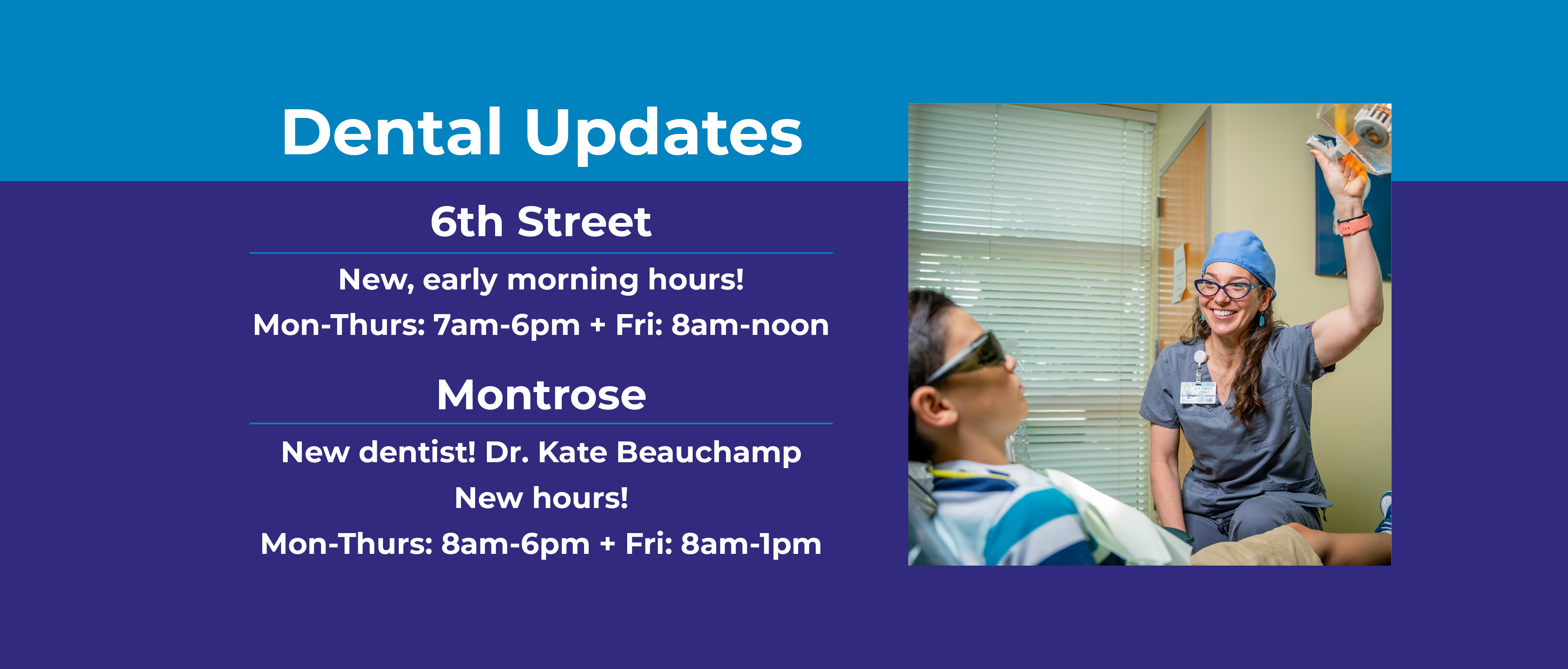update to dental hours